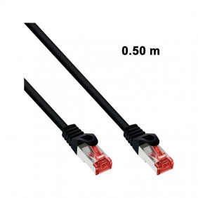 Câble RJ45 Cat.6 S/FTP noir 0.5m