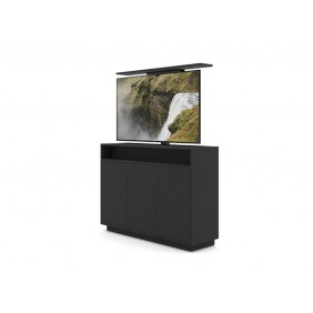 Meuble TV avec support motorisé pour écran 55" - noir